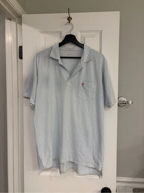B. Draddy Pima Cotton Striped Golf Polo Texas Star Men’s Large